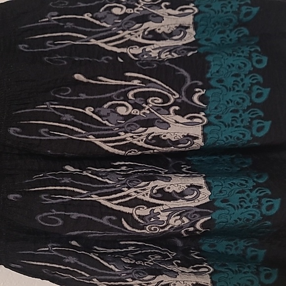 Max Edition Petite, LP, Black White and Turquoise Embroidered Dress - Picture 2 of 5